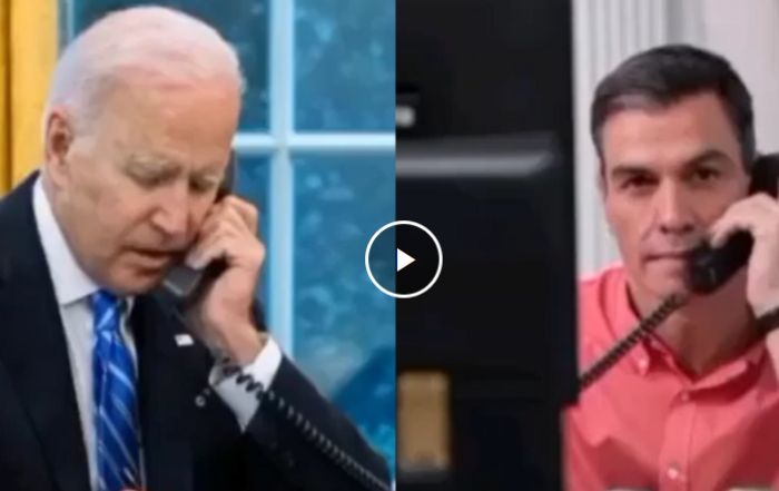 Llamada entre Pedro Sanchez y Joe Biden con la crisis de Ucrania.