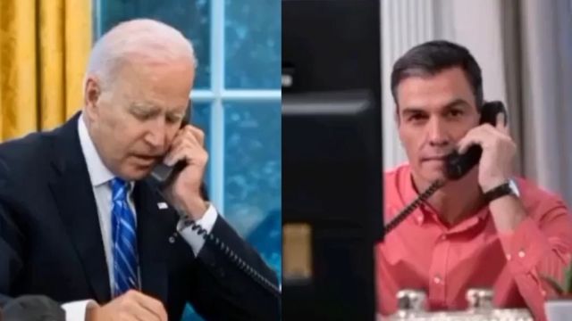 Llamada entre Pedro Sanchez y Joe Biden con la crisis de Ucrania.